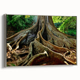 Landscape art painting of Kauai, Hawaii, with vibrant green and blue tones on a framed canvas, ideal for living room decor.
