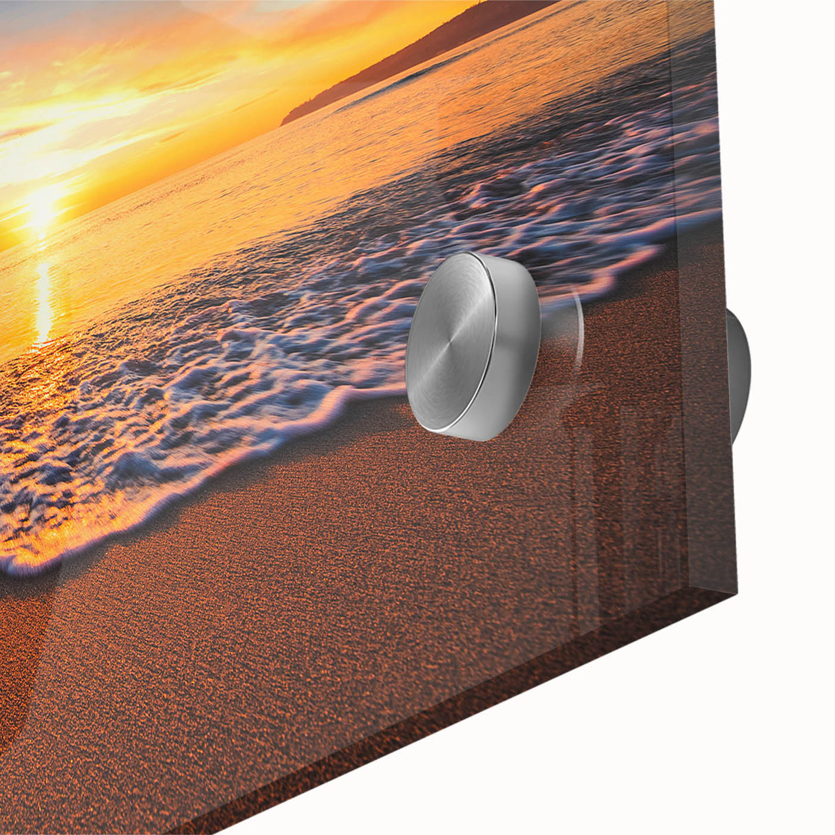 Large abstract wall art of Oahu's scenery in vibrant blues and greens, printed on acrylic glass.