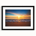 Extra large textured abstract art print of colorful Hawaiian scenery on a black framed canvas, ideal for living room decor.