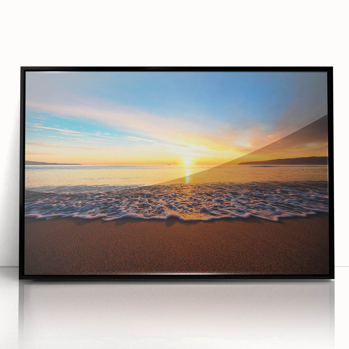 Large abstract wall art depicting the vibrant hues of Oahu's landscape on a framed acrylic.