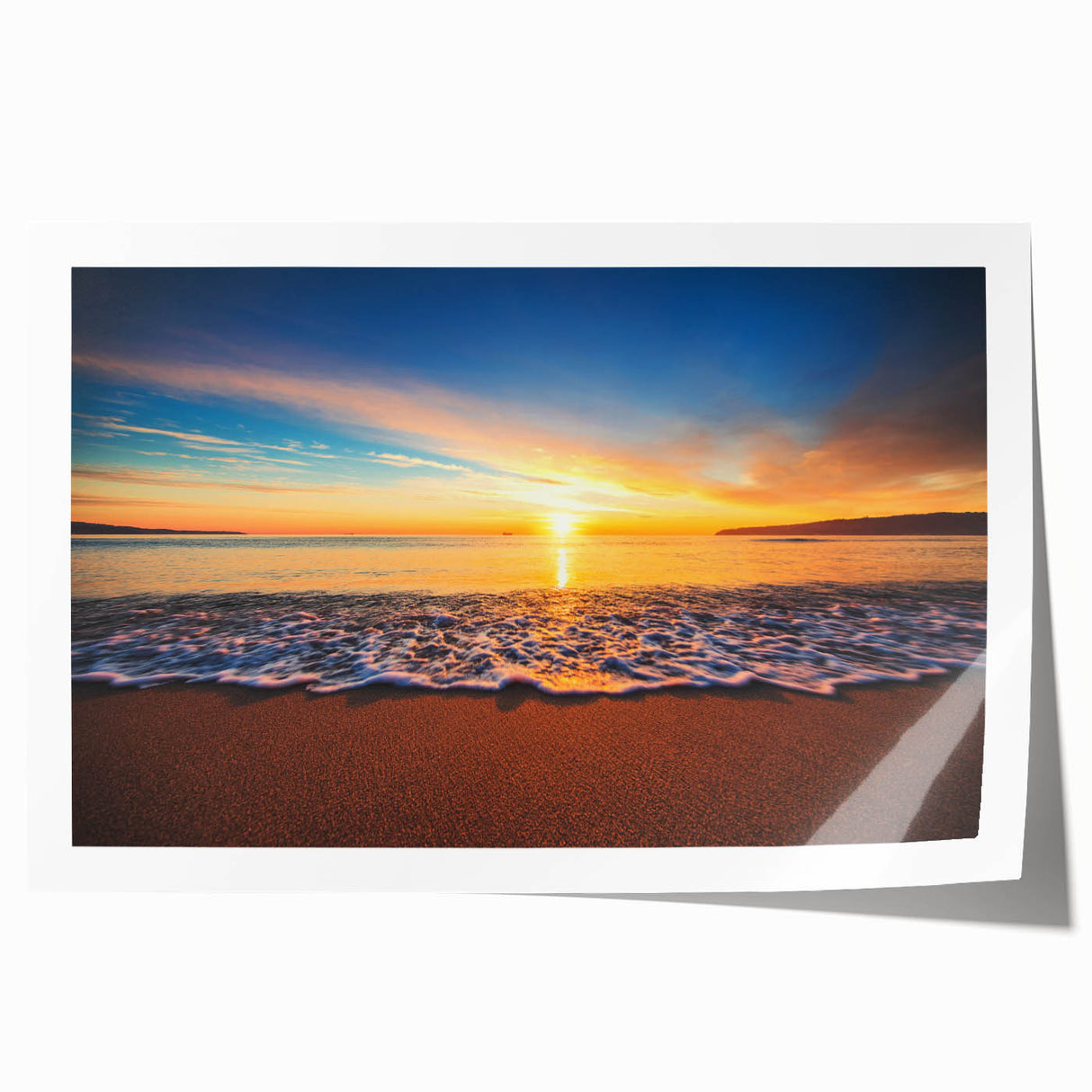 Rolled print of Oahu, Hawaii scenery with lush greenery and ocean view, in vibrant colors, ideal for art wall dining room.
