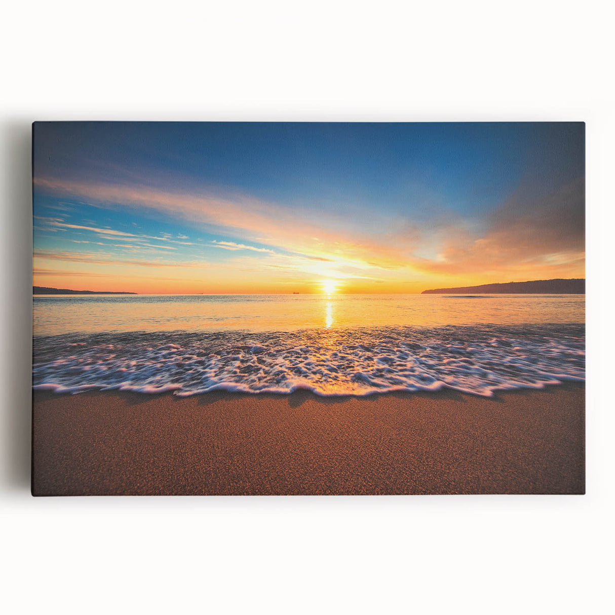 Large black and white photo of Oahu coastline on stretched canvas, ideal for kitchen wall art.