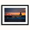 Abstract art print featuring vibrant, colorful textures of Indiana scenery on a large black-framed canvas.