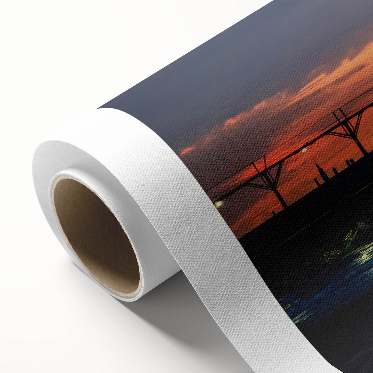 Art Deco style Indiana landscape on rolled canvas, featuring muted earth tones, ideal for nursery wall art.