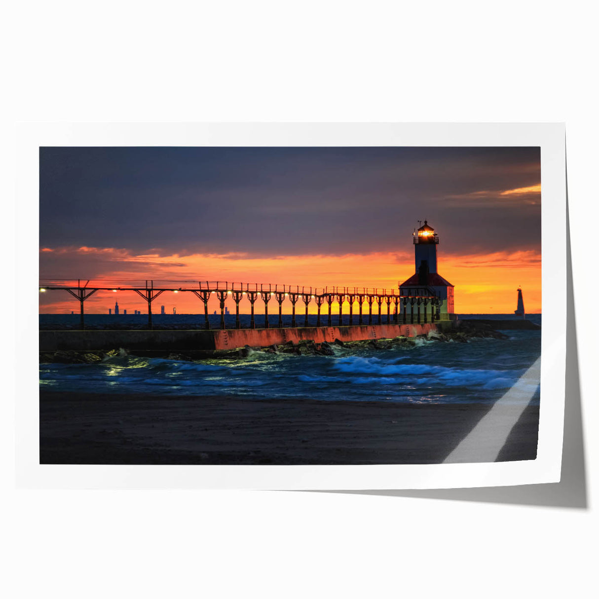 Rolled print of Indiana scenery with vibrant floral elements in pastel colors, suitable for art wall dining room.