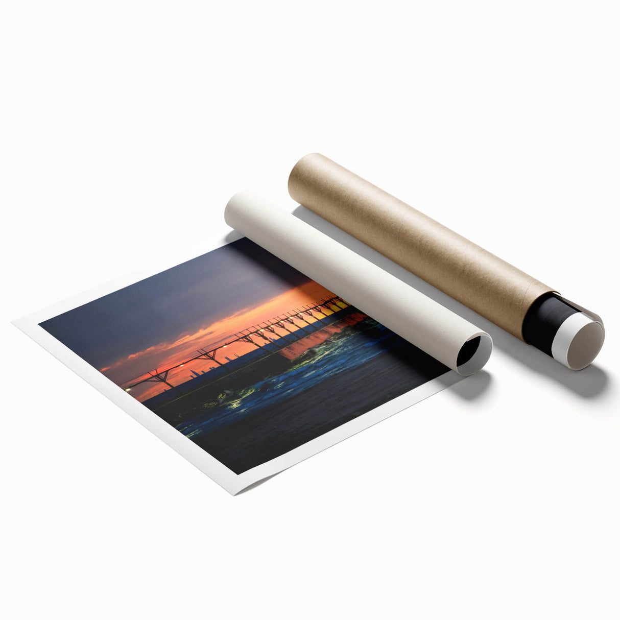 Extra large rolled print depicting a floral landscape in Indiana, utilizing muted green and earth tones.