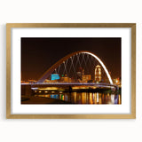 Extra large textured abstract art print of Iowa scenery in muted earth tones, framed in gold, ideal for living room decor.