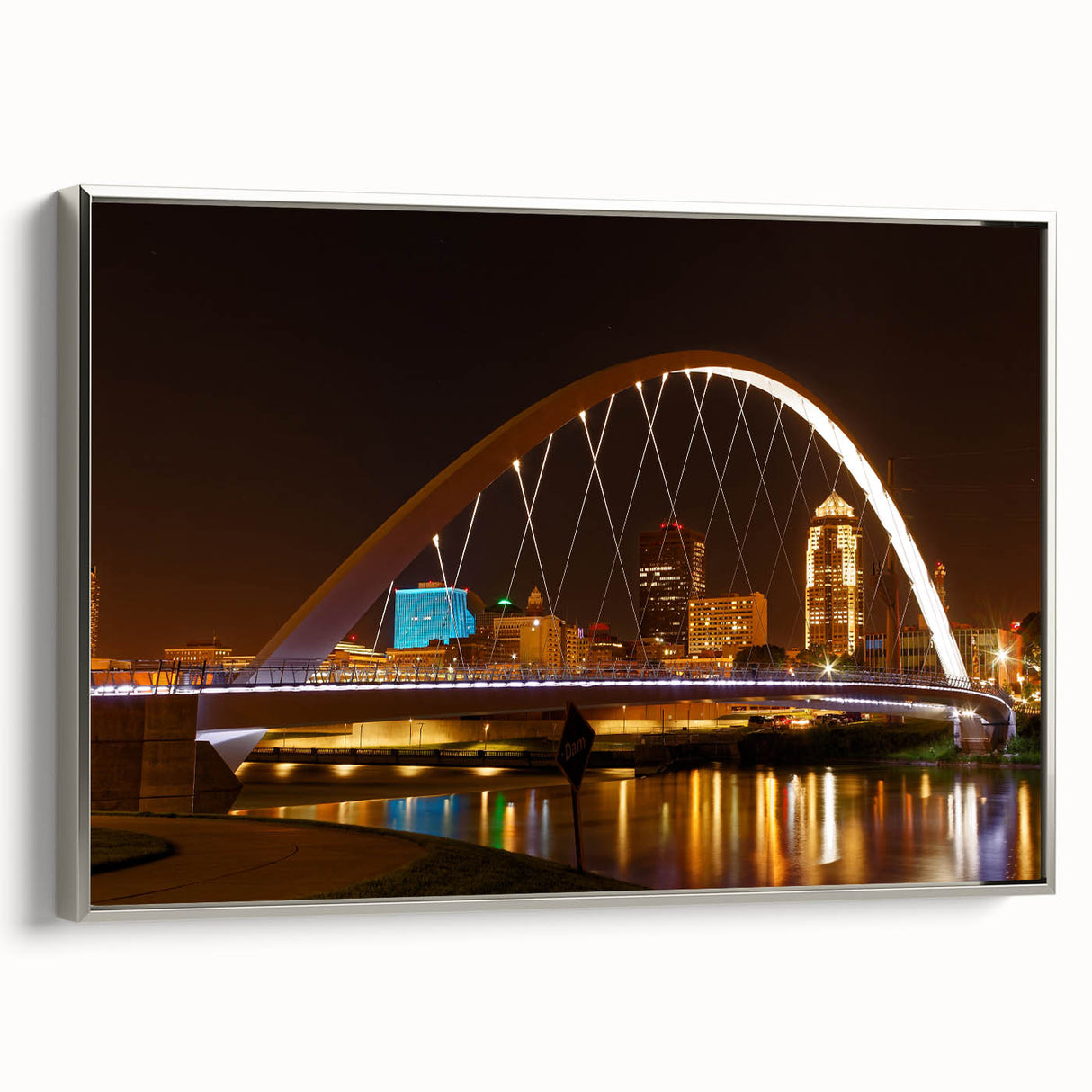 Framed canvas of a vintage Iowa landscape painting featuring colorful art on a black background, ideal for living room decor.