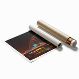 Extra large rolled print featuring a serene Iowa landscape with soft floral elements in muted earth tones.