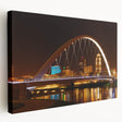 Rolling hills and farm landscape in muted earth tones on a large stretched canvas, ideal for kitchen wall art.