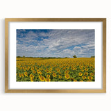 Extra large abstract art print of Kansas scenery in golden frame with textured details, suitable for living room decor.