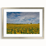 Textured abstract art print of Kansas scenery in silver frame, ideal for bedroom wall decor.