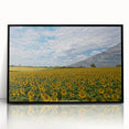 Large abstract wall art depicting a Kansas scenery in muted earth tones on a framed acrylic.