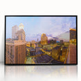 Large abstract wall art of New Orleans landscape in monochrome, framed acrylic, ideal for modern art wall decor.