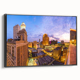 Black and white framed canvas of New Orleans landscape, vintage poster style, ideal for bedroom wall art.