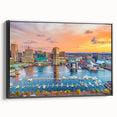 Black and white framed canvas of Annapolis landscape, ideal for bedroom wall art in vintage poster style.