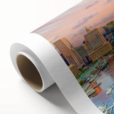 Art Deco-style poster of Annapolis skyline in pastel shades on rolled canvas, ideal for nursery wall art.