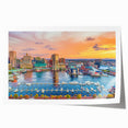 Extra large rolled print of Annapolis scenery with floral elements in muted earth tones, ideal for dining room wall art.