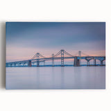 Black and white photograph of Chesapeake Bay on large stretched canvas, suited for kitchen wall art.