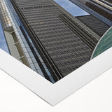 Art deco poster of Detroit skyline in pastel shades on rolled canvas, suitable for dining room wall art.