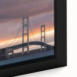Extra large framed canvas featuring a textured depiction of Michigan's Upper Peninsula in black with colorful art accents.
