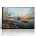 Large abstract wall art depicting a Minnesota landscape in muted earth tones on a framed acrylic.