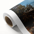Art deco poster of Minnesota scenery in soft pastel colors on rolled canvas, ideal for nursery wall art.