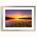 Textured art print of an abstract Mississippi landscape in muted earth tones on a framed silver mat.