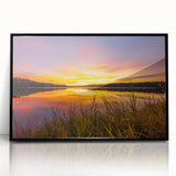 Large abstract wall art depicting a stylized Mississippi scenery in muted earth tones on a framed acrylic.