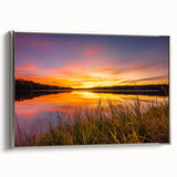 Framed canvas featuring a colorful Mississippi landscape in vintage poster style, ideal for living room decor.