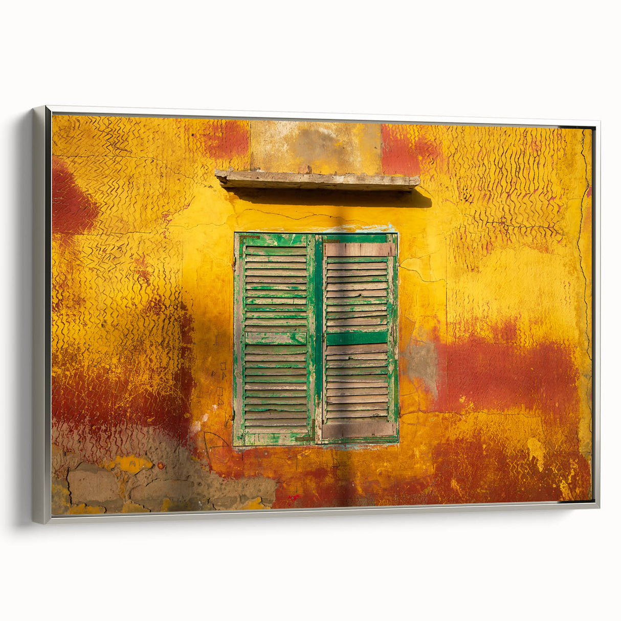 Framed canvas of a vintage-style St. Louis landscape painting in colorful tones, ideal for living room decor.