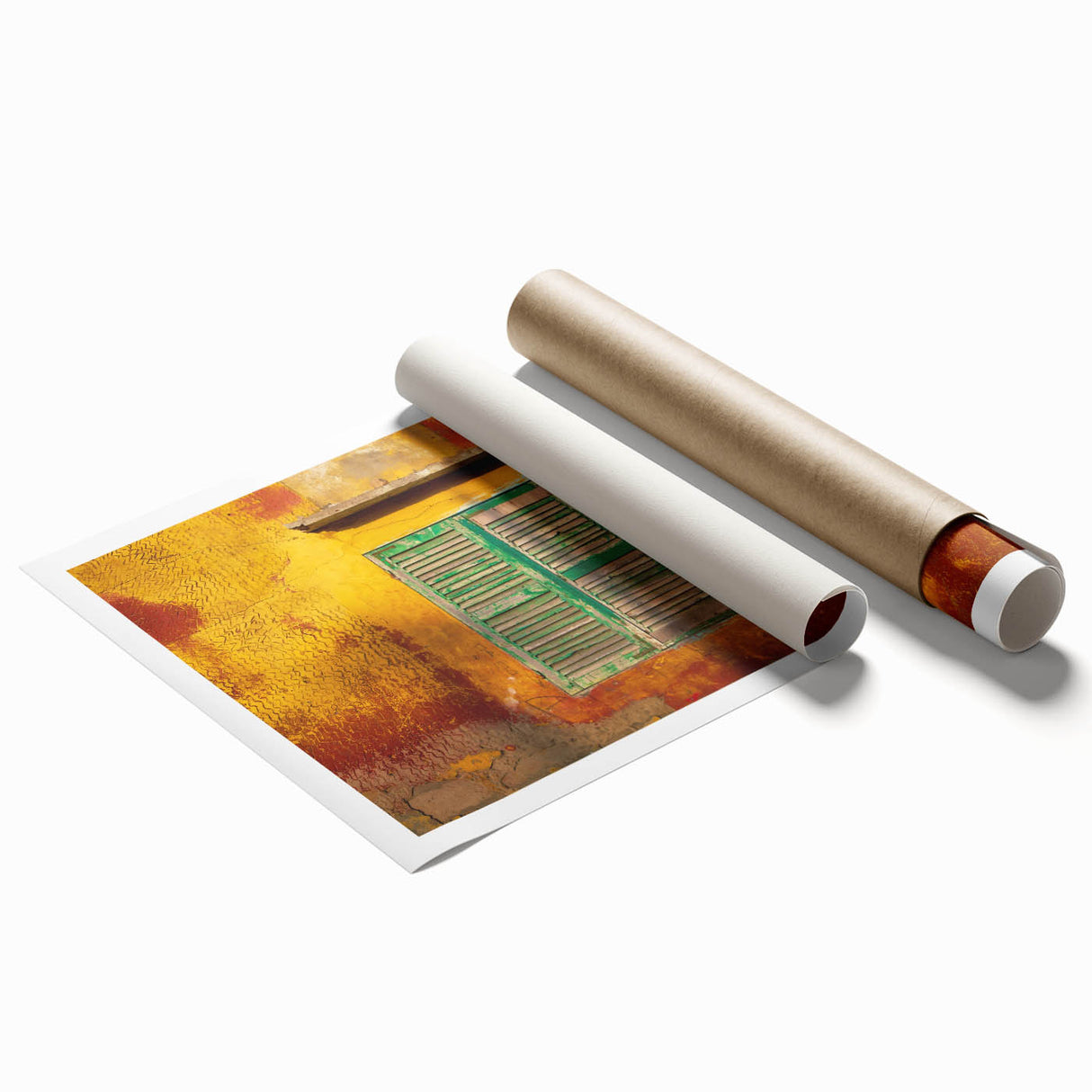 Extra large rolled print of St. Louis skyline with soft pastel shades, ideal for classy bathroom wall art.
