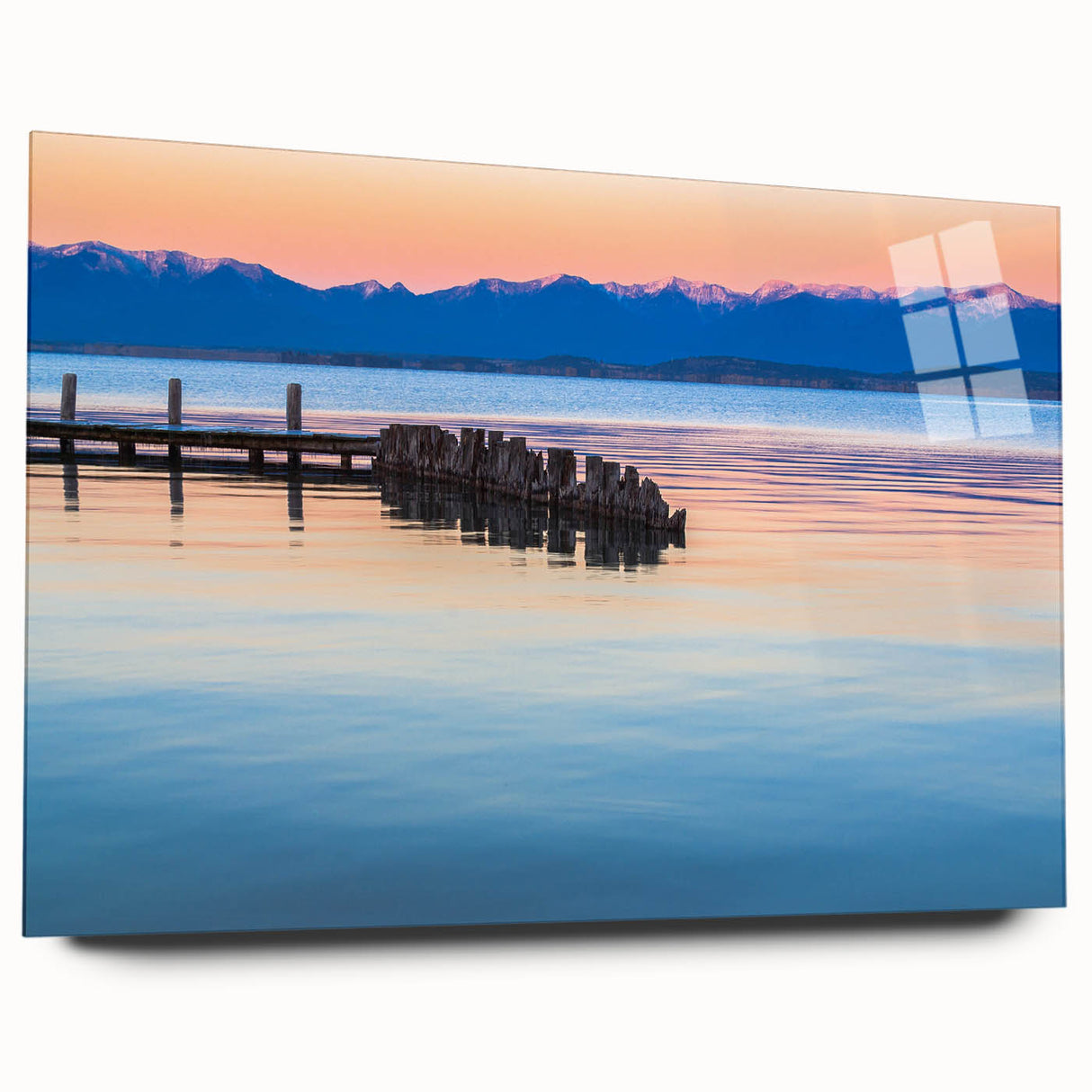 Large abstract wall art depicting a Montana landscape in muted earth tones on acrylic glass.
