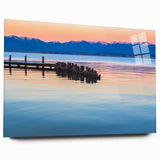 Large abstract wall art depicting a Montana landscape in muted earth tones on acrylic glass.