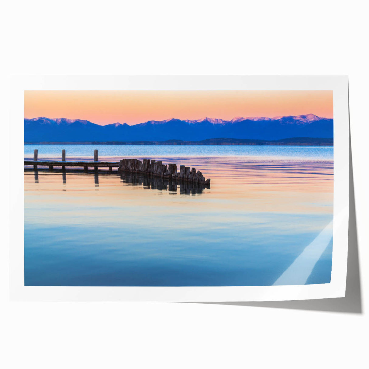 Extra large rolled print of a Montana landscape with vibrant green fields and distant mountains.