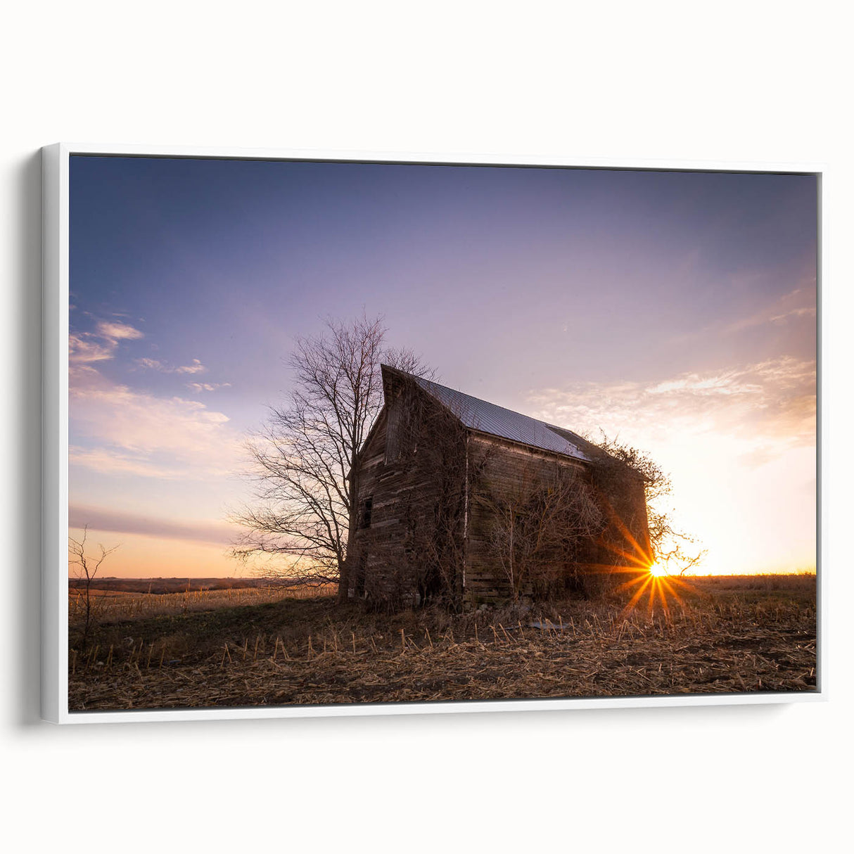 Vintage poster art of Nebraska scenery on a framed canvas, featuring a colorful palette, ideal for living room decor.
