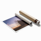 Extra large rolled print featuring a Nebraska scenery with subtle floral elements in soft earth tones.