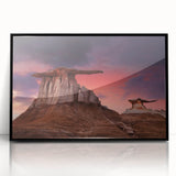 Large abstract wall art featuring a New Mexico landscape in earth tones on a framed acrylic.