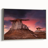 Framed canvas featuring a vintage-style New Mexico landscape painting in vibrant colors, ideal for living room decor.