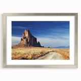 Textured art print of abstract white sands in New Mexico, in a silver frame, suited for bedroom art.