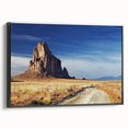 Black and white landscape art painting of White Sands, New Mexico on framed canvas, ideal for bedroom wall decor.