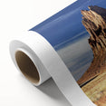 Art deco poster of White Sands, New Mexico in pastel shades on rolled canvas, ideal for nursery wall art.