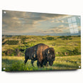 Acrylic print of North Dakota scenery in muted earth tones, suitable for dining room or bedroom decor.