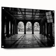 Acrylic print of Central Park in muted green and brown tones, suitable for bedroom or dining room decor.