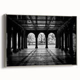 Framed canvas of a vintage-style landscape art painting depicting Central Park.