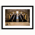 Abstract art print of New York City in vibrant colors on a large framed canvas, suitable for living room decor.