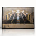 Large abstract wall art depicting New York City's Grand Central Station in black and white tones on framed acrylic.