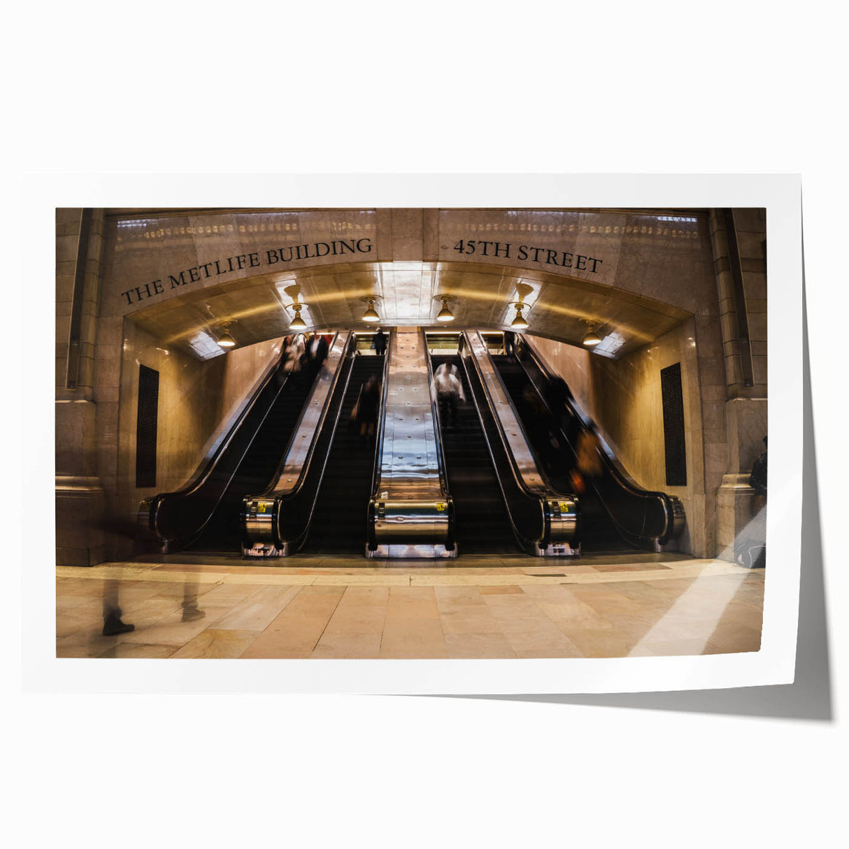 Extra large rolled print of Grand Central Station in muted gray tones, ideal for art wall dining room.