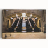 Black and white photograph of Grand Central Station on large stretched canvas, suitable as kitchen wall art.