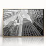 Acrylic print of New York City from Rockefeller Center in gold frame, ideal for modern art wall decor.